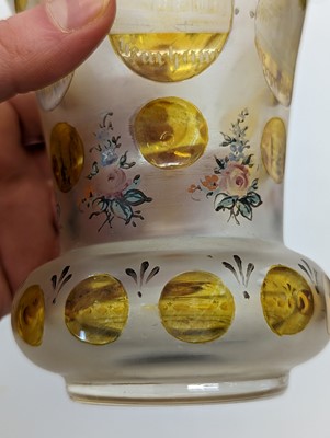 Lot 213 - A group of six Bohemian glass spa type beakers