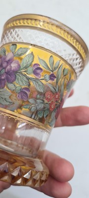Lot 213 - A group of six Bohemian glass spa type beakers