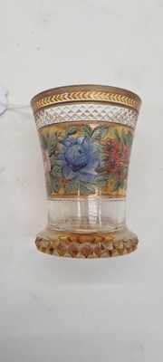 Lot 213 - A group of six Bohemian glass spa type beakers