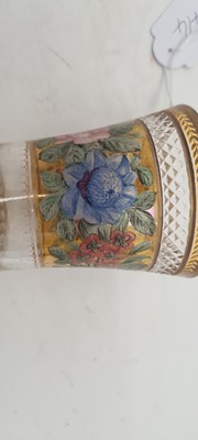 Lot 213 - A group of six Bohemian glass spa type beakers