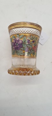 Lot 213 - A group of six Bohemian glass spa type beakers