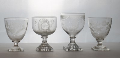 Lot 194 - A Masonic engraved glass rummer