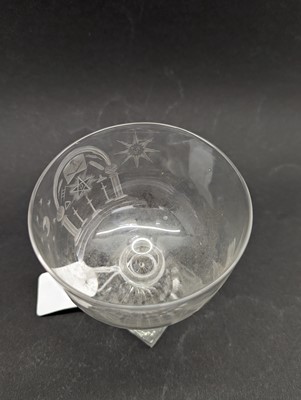 Lot 194 - A Masonic engraved glass rummer