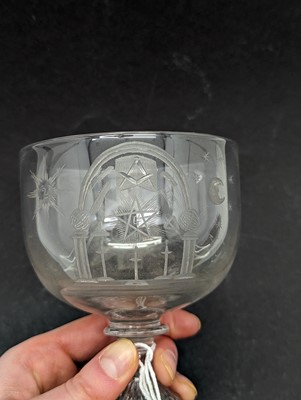 Lot 194 - A Masonic engraved glass rummer