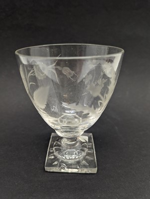 Lot 194 - A Masonic engraved glass rummer