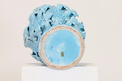 Lot 428 - A turquoise-glazed earthenware vase by Ceramics, Bondia