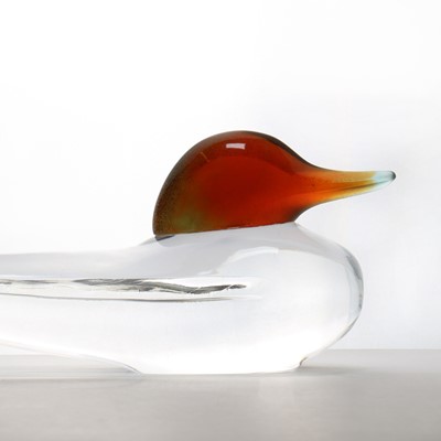 Lot 267 - A Daum glass model of a duck