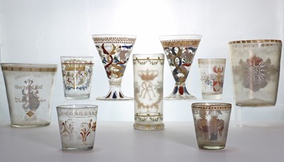 Lot 229 - A group of enamelled Historismus glass