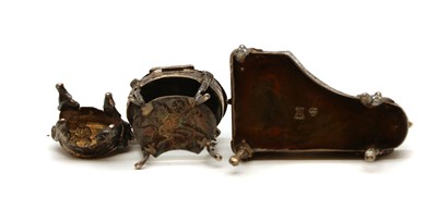 Lot 11 - A collection of novelty silver furniture