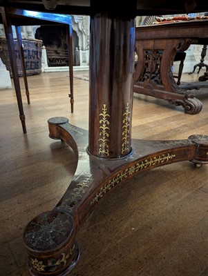 Lot 27 - ☘ A Regency rosewood pedestal centre table