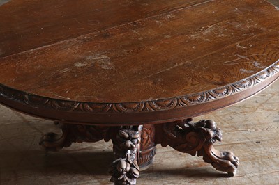 Lot 72 - ☘ An oak oval extending pedestal dining table