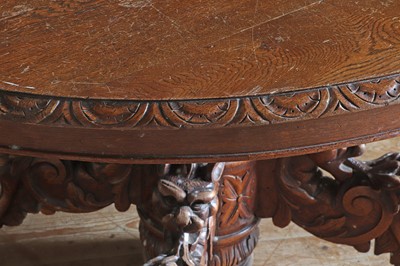 Lot 72 - ☘ An oak oval extending pedestal dining table
