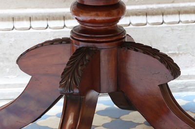 Lot 65 - ☘ A Regency mahogany pedestal drum-top library table by Druce & Co.