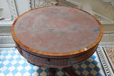 Lot 65 - ☘ A Regency mahogany pedestal drum-top library table by Druce & Co.