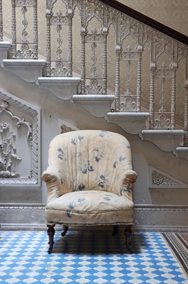 Lot 17 - A Victorian upholstered tub chair