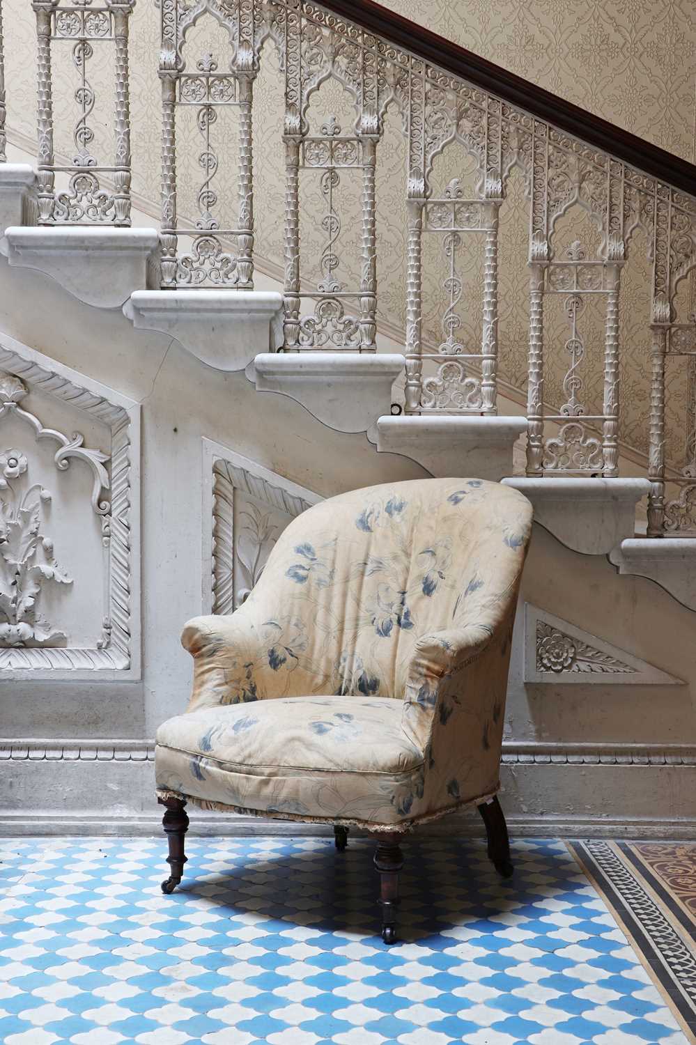 Lot 17 - A Victorian upholstered tub chair