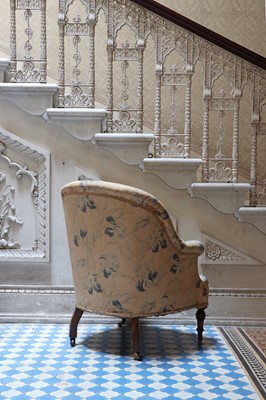 Lot 17 - A Victorian upholstered tub chair