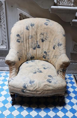 Lot 17 - A Victorian upholstered tub chair
