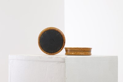Lot 128 - A pair of burr fruitwood coasters
