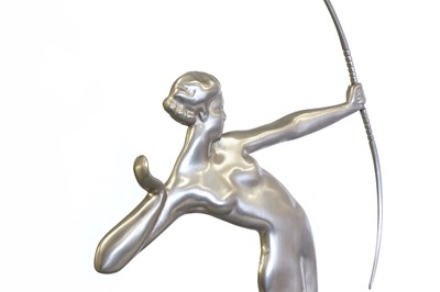 Lot 177 - A silvered Art Deco figure of Diana the Huntress