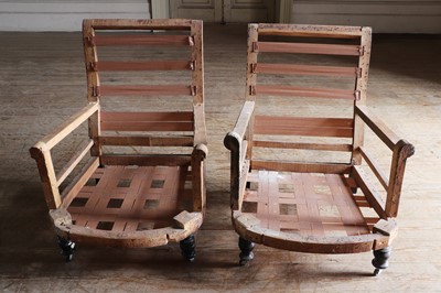 Lot 40 - A matched pair of Victorian armchair frames