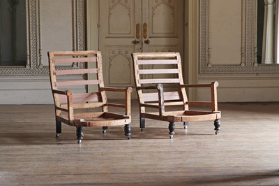Lot 40 - A matched pair of Victorian armchair frames