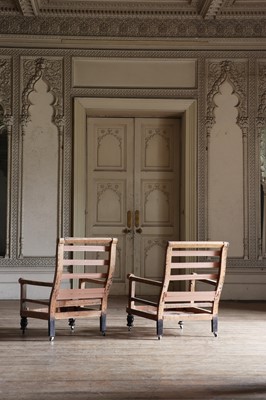 Lot 40 - A matched pair of Victorian armchair frames