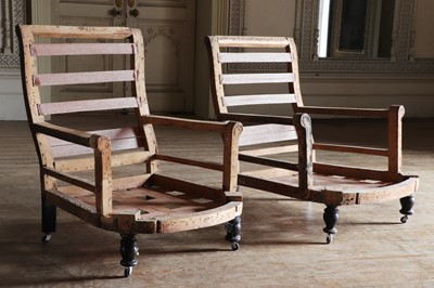 Lot 40 - A matched pair of Victorian armchair frames
