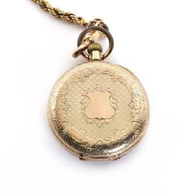 Lot 406 - A gold pocket watch and chain