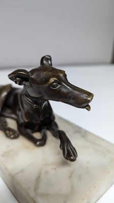 Lot 362 - A small bronze figure of a greyhound