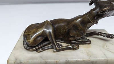 Lot 362 - A small bronze figure of a greyhound