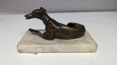 Lot 362 - A small bronze figure of a greyhound