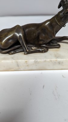 Lot 362 - A small bronze figure of a greyhound
