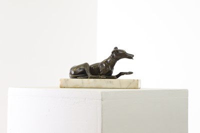 Lot 362 - A small bronze figure of a greyhound