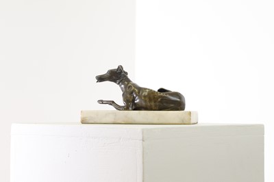 Lot 362 - A small bronze figure of a greyhound