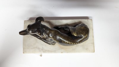 Lot 362 - A small bronze figure of a greyhound