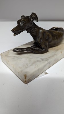 Lot 362 - A small bronze figure of a greyhound