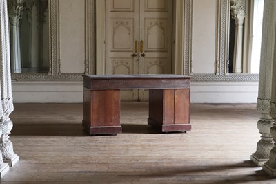 Lot 41 - A Victorian walnut pedestal desk