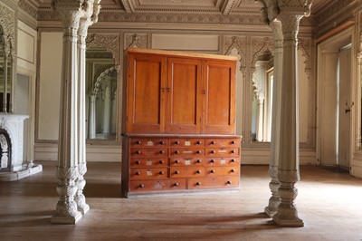 Lot 76 - A Victorian pine estate cabinet