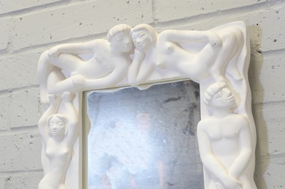 Lot 196 - An Art Deco-style plaster mirror