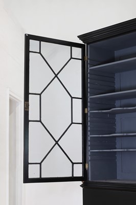 Lot 88 - A George III-style ebonised mahogany bookcase