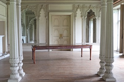 Lot 85 - A large oak refectory table