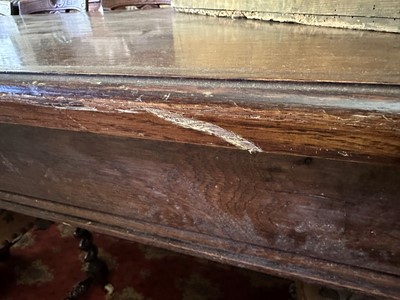 Lot 85 - A large oak refectory table
