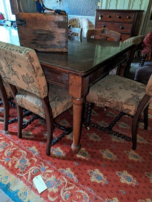 Lot 85 - A large oak refectory table