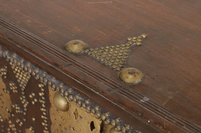 Lot 286 - A Benares hardwood and brass chest
