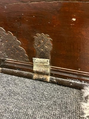 Lot 286 - A Benares hardwood and brass chest