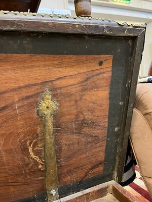 Lot 286 - A Benares hardwood and brass chest
