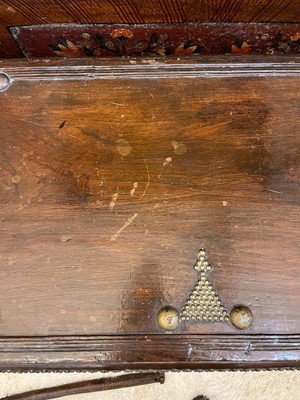 Lot 286 - A Benares hardwood and brass chest