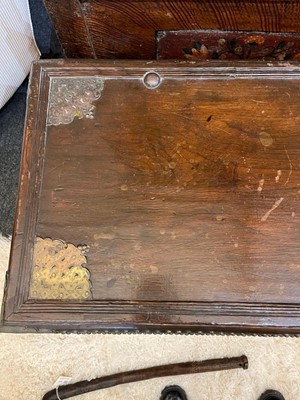Lot 286 - A Benares hardwood and brass chest