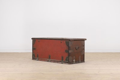 Lot 286 - A Benares hardwood and brass chest